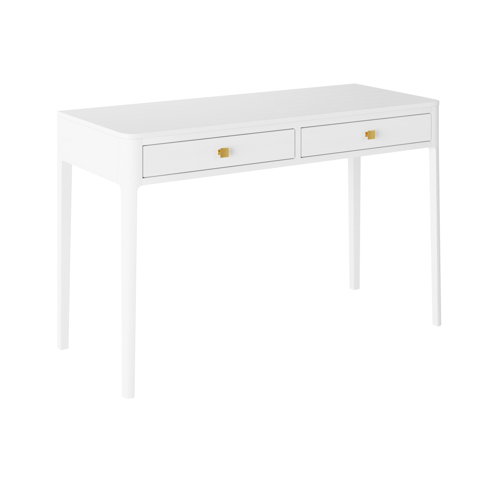 DI Designs Abberley White Oak Wood & Gold Desk